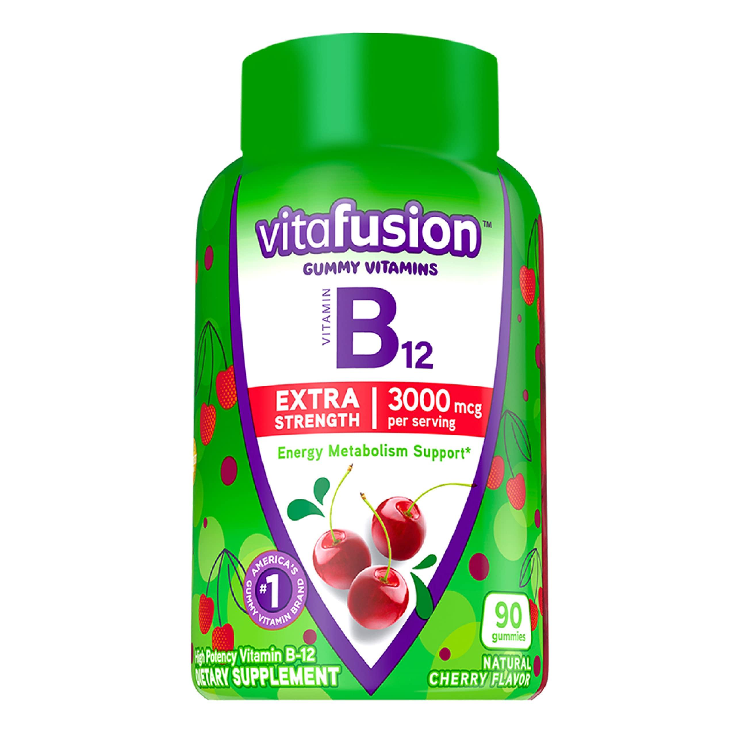 Vitafusion Vitafusion Extra Strength Vitamin B12 Gummy Vitamins for Energy Metabolism Support and Nervous System Health Support & Vitamin D3 Gummy Vitamins for Bone and Immune System Support