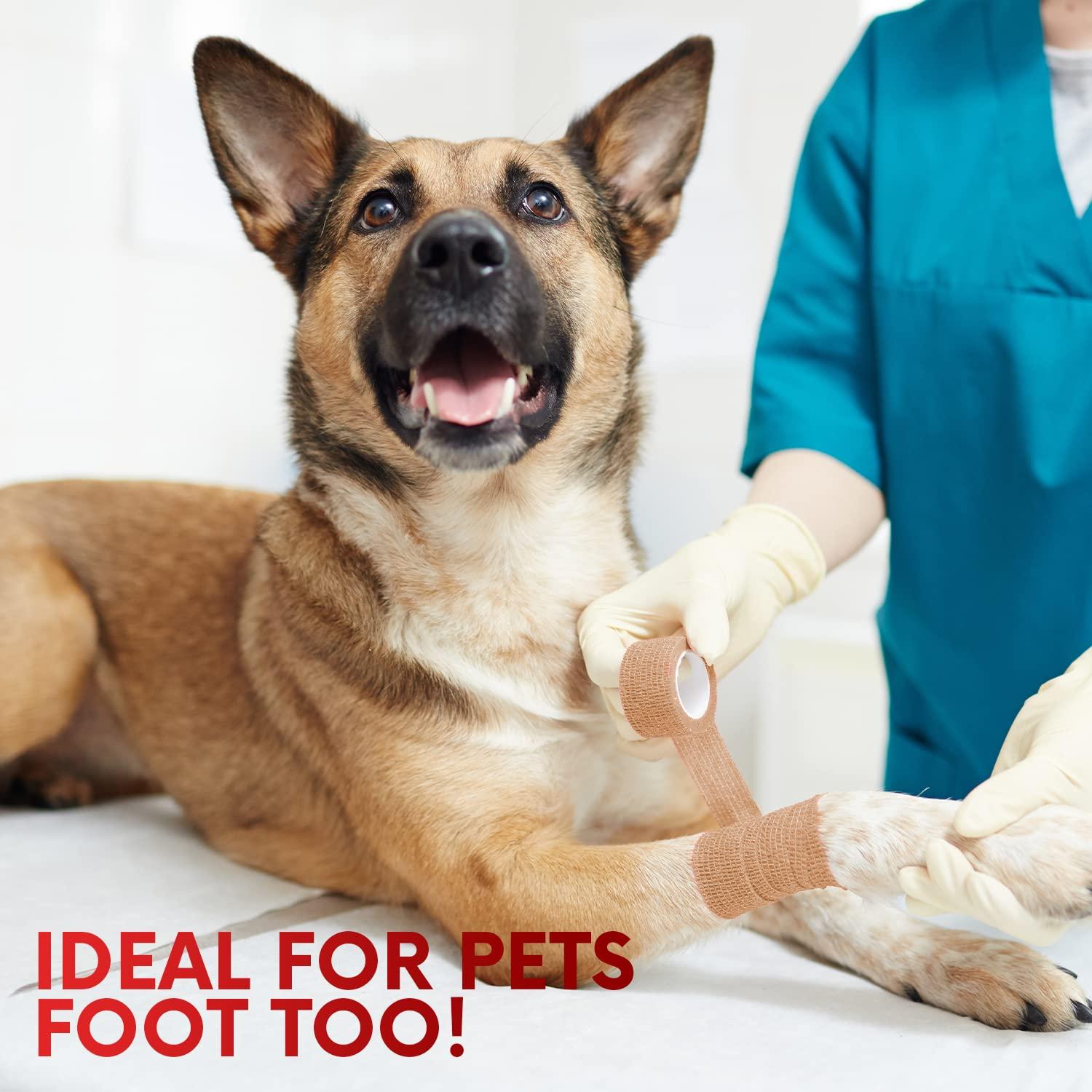 Healqu HEALQU Self Adhesive Bandage Wrap – Cohesive Tape for Athletic & Sports - 6” x 5 Yards Self Adherent Medical Tape, Flexible, Waterproof Elastic Bandages for Wrist & Ankle Vet Wrap for Dogs (12 Rolls)