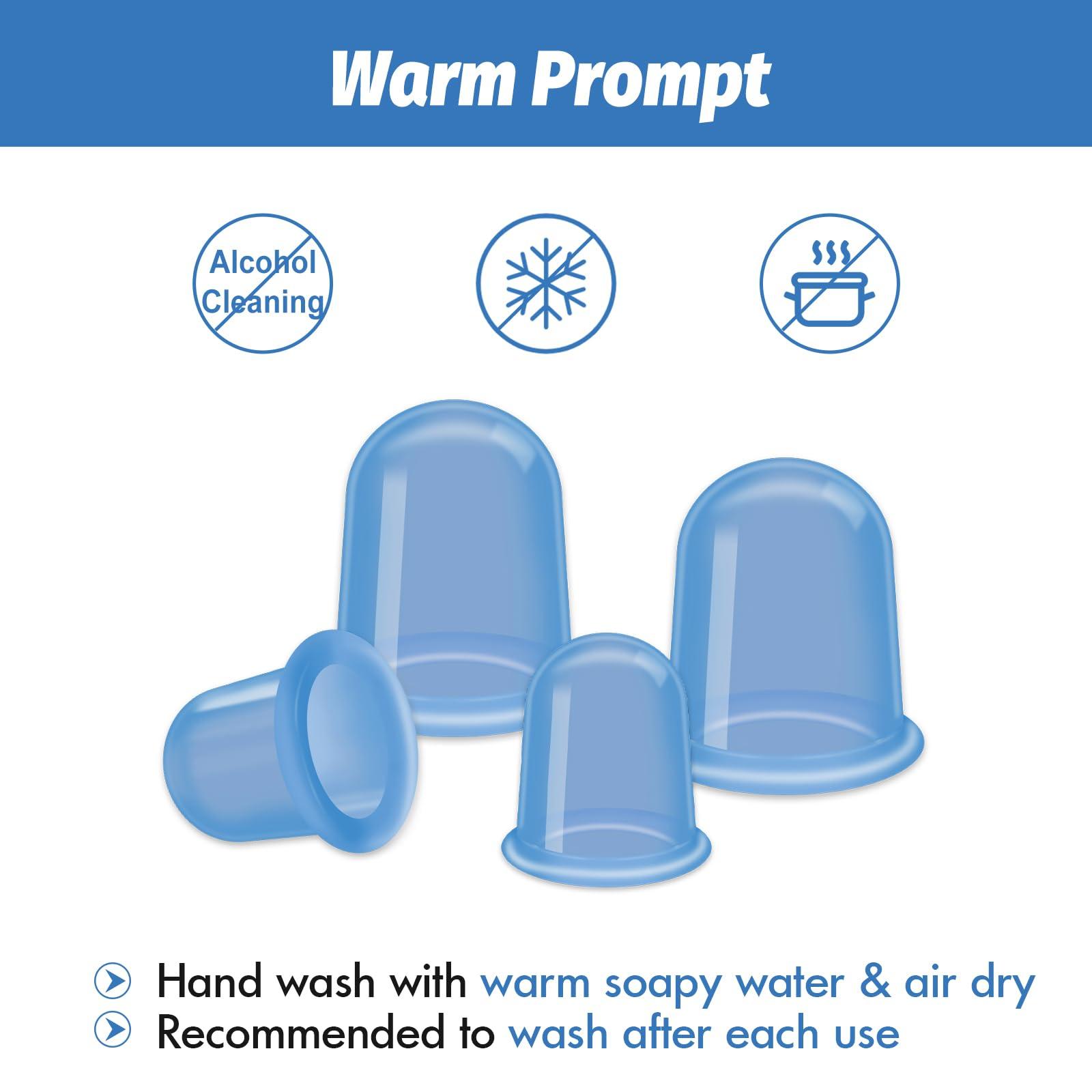 ELERA ELERA Silicone Cupping Therapy Sets, Cellulite Reduction Vacuum Cup - Cupping Kit for Massage Therapy (4 Cups)