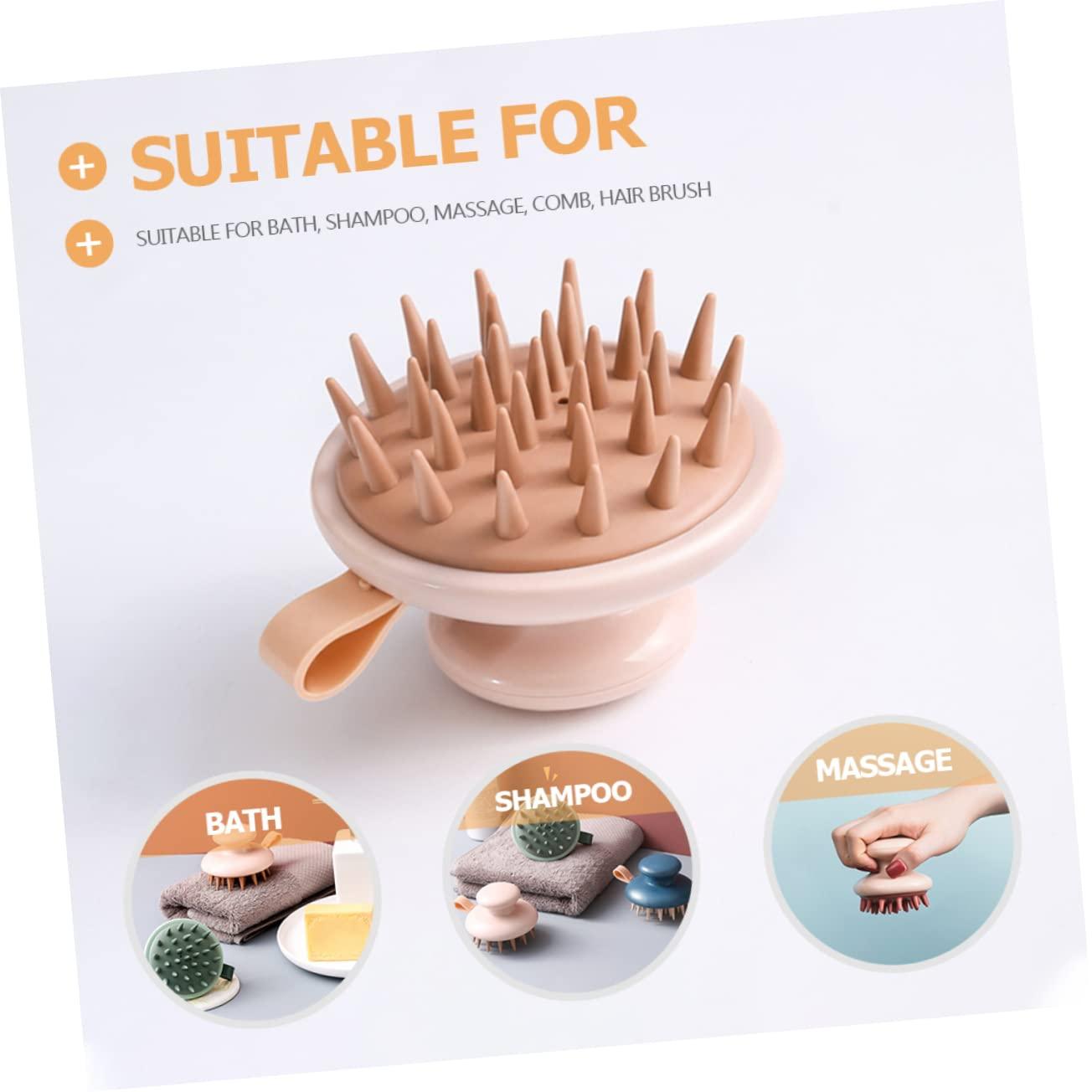 Beatifufu Beatifufu Silicone Shampoo Brush Hand Held Shampooer Silicone Scalp Scrubber Hair Massager Hand- Held Head Scrubber Hair Care Shampoo Brush Bath Scrubber Hair Scalp Massagers Shower