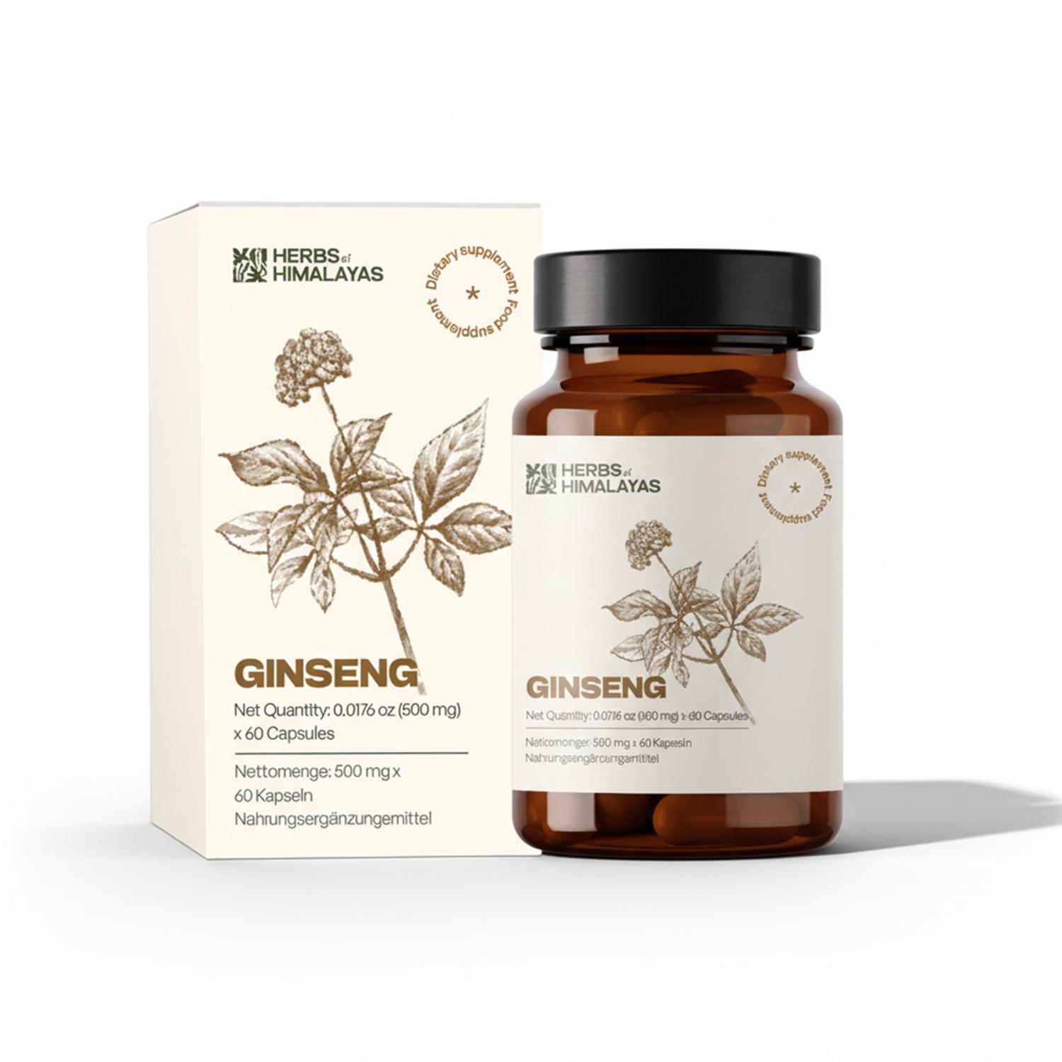Herbs of Himalayas Herbs of Himalayas Ginseng Capsules – Pure Energy (60 Capsules)