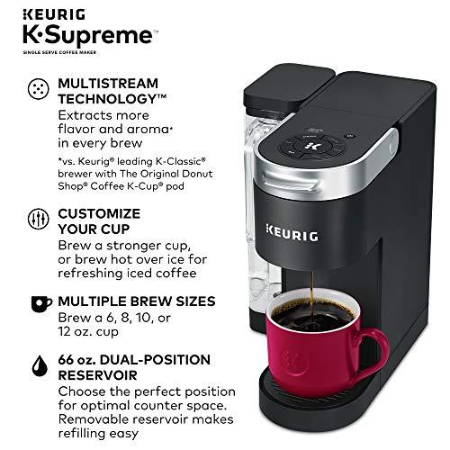 Keurig Keurig K-Supreme Single Serve Coffee Maker with Dunkin' Original Blend Medium Roast, 60 K-Cup Pods
