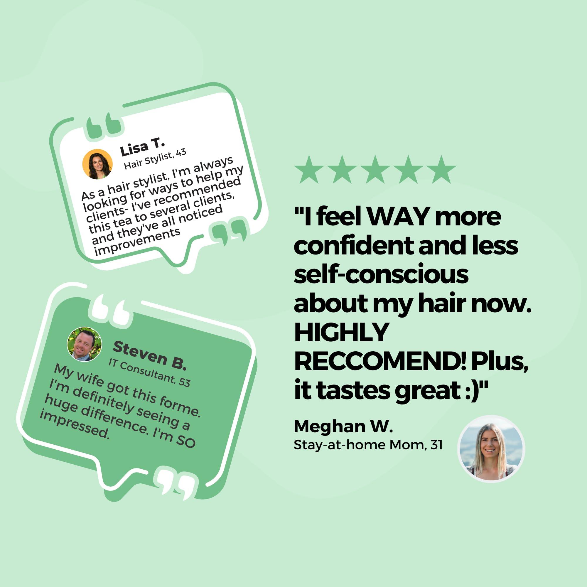 Get Green, Human Healthy Hair Growth Loose Leaves Tea w/ Horsetail, Nettle Leaf, Rosemary For Strong Resilient Hair & Scalp | Organic Herbal Tea | 2 oz (57 gram) | Decaf, Vegan, Healthy, No Caffeine, Herbs, ZERO