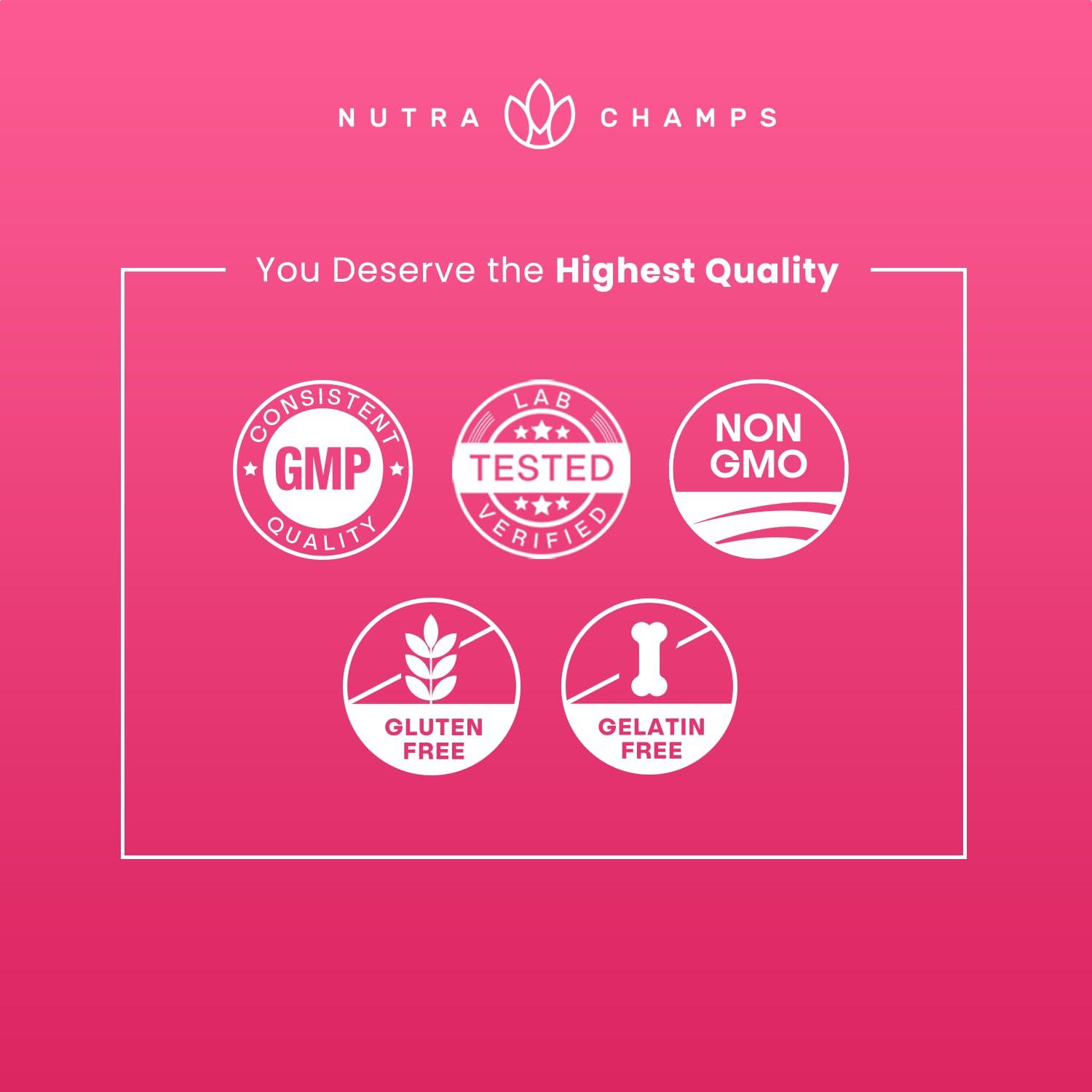 NutraChamps Hair Skin & Nails Gummies | Biotin with Collagen & Keratin | 5000mcg Biotin Beauty Complex | Vitamin Supplement | Berry | 120 Count for Women & Men | Healthy Hair, Radiant Skin & Strong Nails (2 Pack)