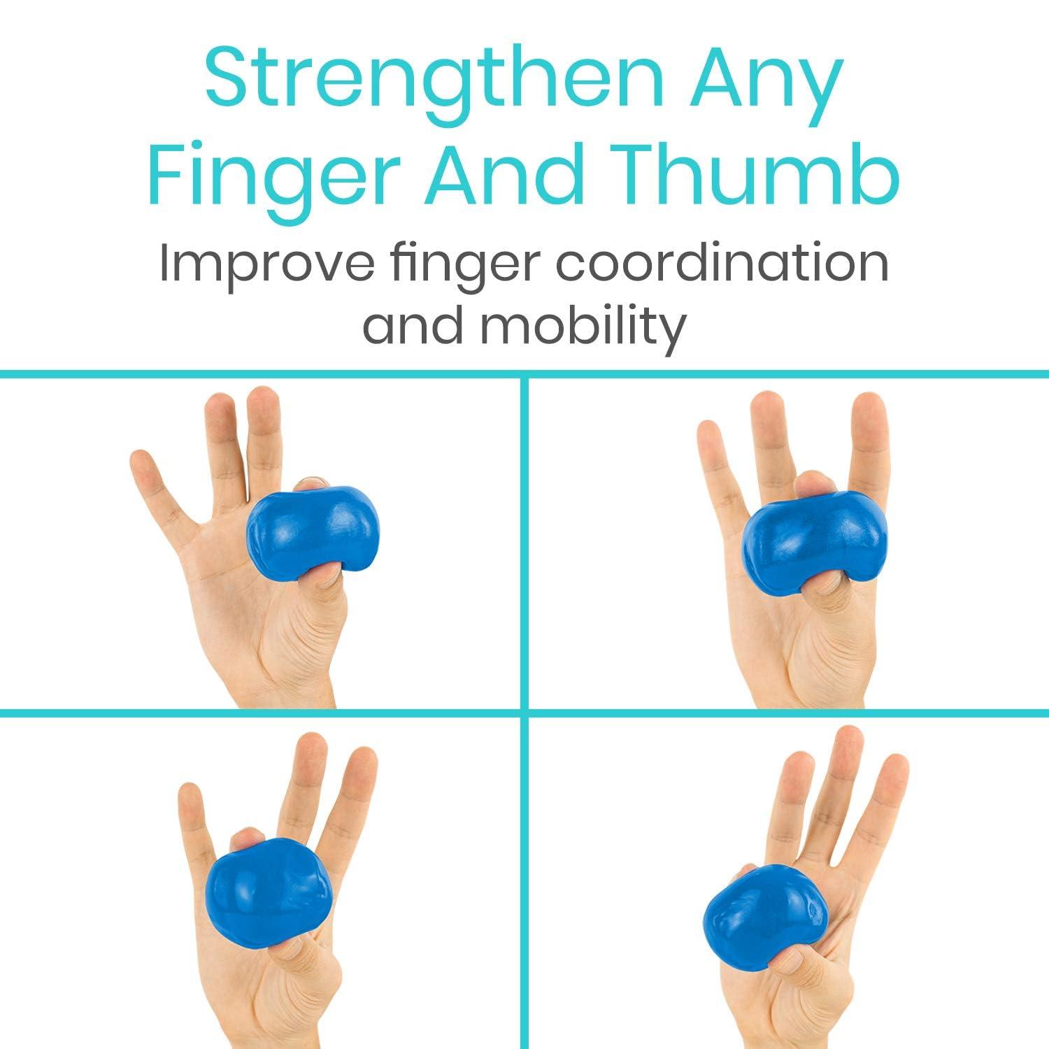 Vive Vive Exercise Putty (4-Pack) - Therapeutic, Occupational and Therapy Tool - Thinking and Stress - Finger, Hand Grip Strength Exercises - Extra Soft, Soft, Medium, Firm Sensory Kit - Squeezable Ball