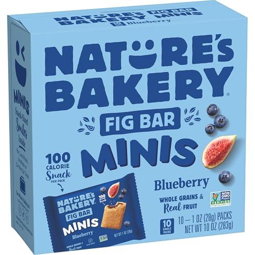 Nature\'s Bakery Nature\'s Bakery Fig Bar Minis, Blueberry, Whole Grain, Vegan Friendly, Kosher, Non-GMO, 10 Ounce (Pack of 6)