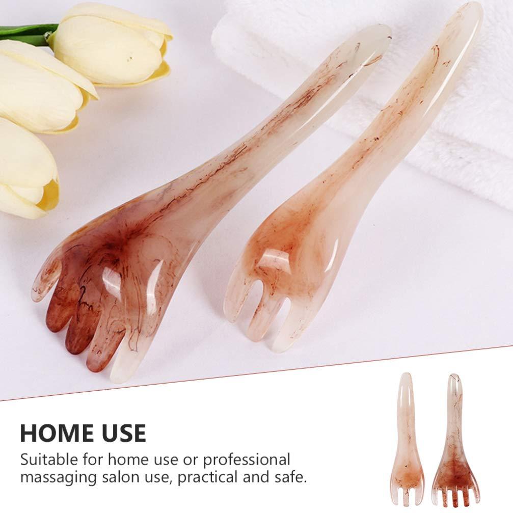 EXCEART EXCEART 2pcs Massage Rake Guasha Scraping Scalp Comb Multi- Functional Handheld Head Scratcher Massage Tool Massager for Head Caring, Relaxation, Physical Therapy, Acupoint Treatment