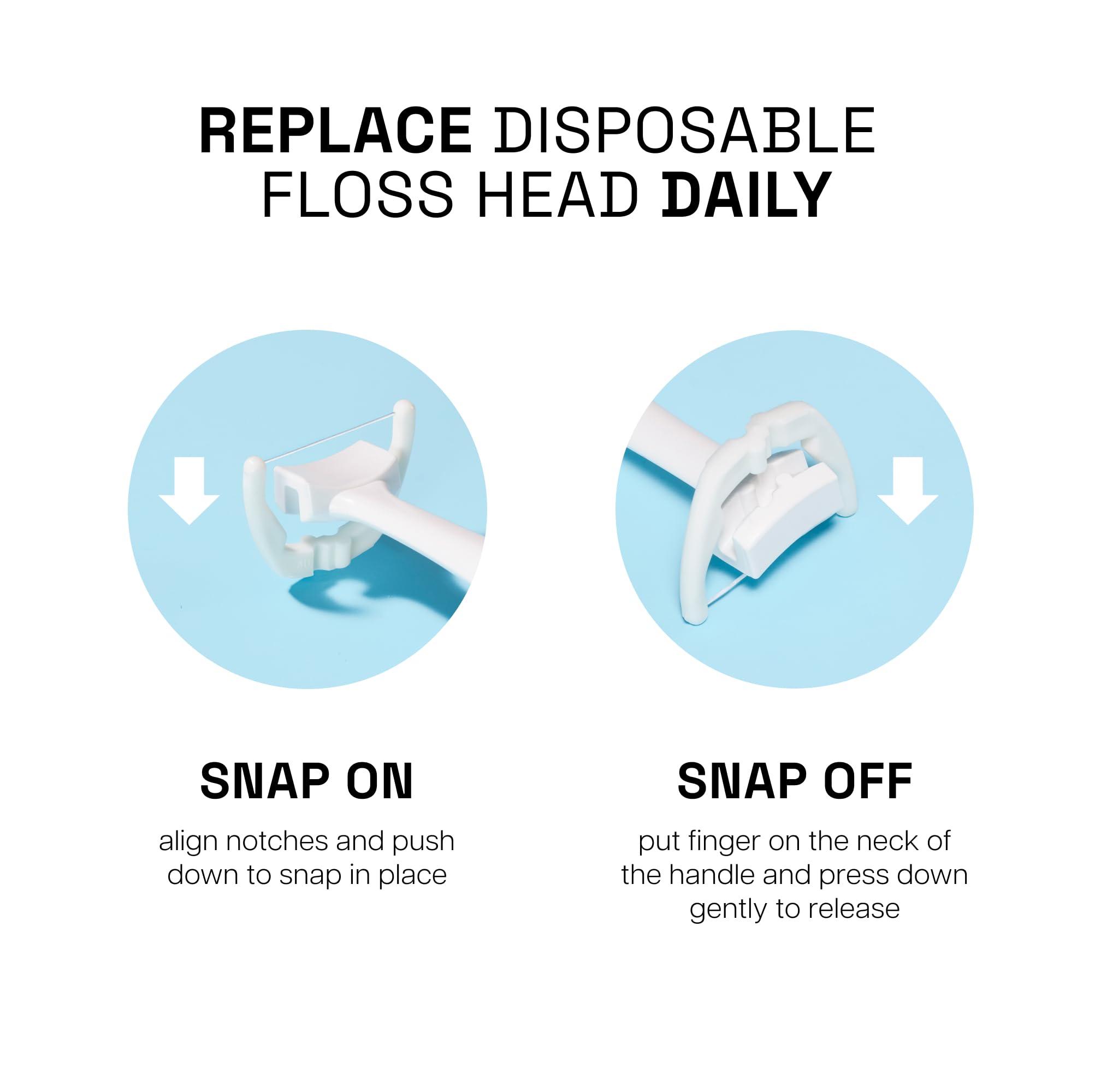 Reach Reach Listerine Ultraclean Access Flosser Refill Heads Mint Flavor & Listerine Ultraclean Access Flosser Starter Kit Bundle | Proper & Durable Oral Care & Hygiene | Effective Plaque Removal