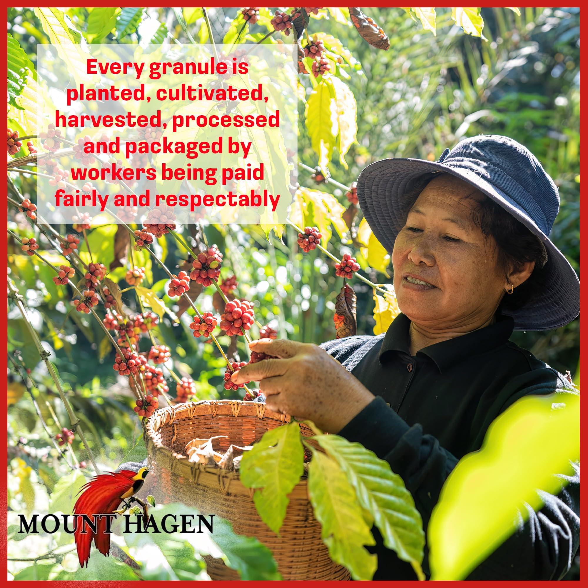 Mount Hagen Mount Hagen 7.05oz Organic Freeze Dried Instant Decaf Coffee | Made From Organic Medium Roast Arabica Beans | Fair-Trade, Eco-friendly Instant Decaffeinated Coffee in Resealable Pouch Bag [7.05oz]