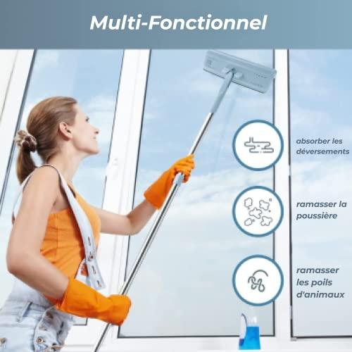 Easy Gleam EasyGleam Blue Mop and Bucket Set. Microfibre Flat Mop with Stainless Steel Handle, Innovative Twin Chamber Bucket for Wet & Dry use. 4 Reusable Pads Supplied, Suitable for All Floor Types