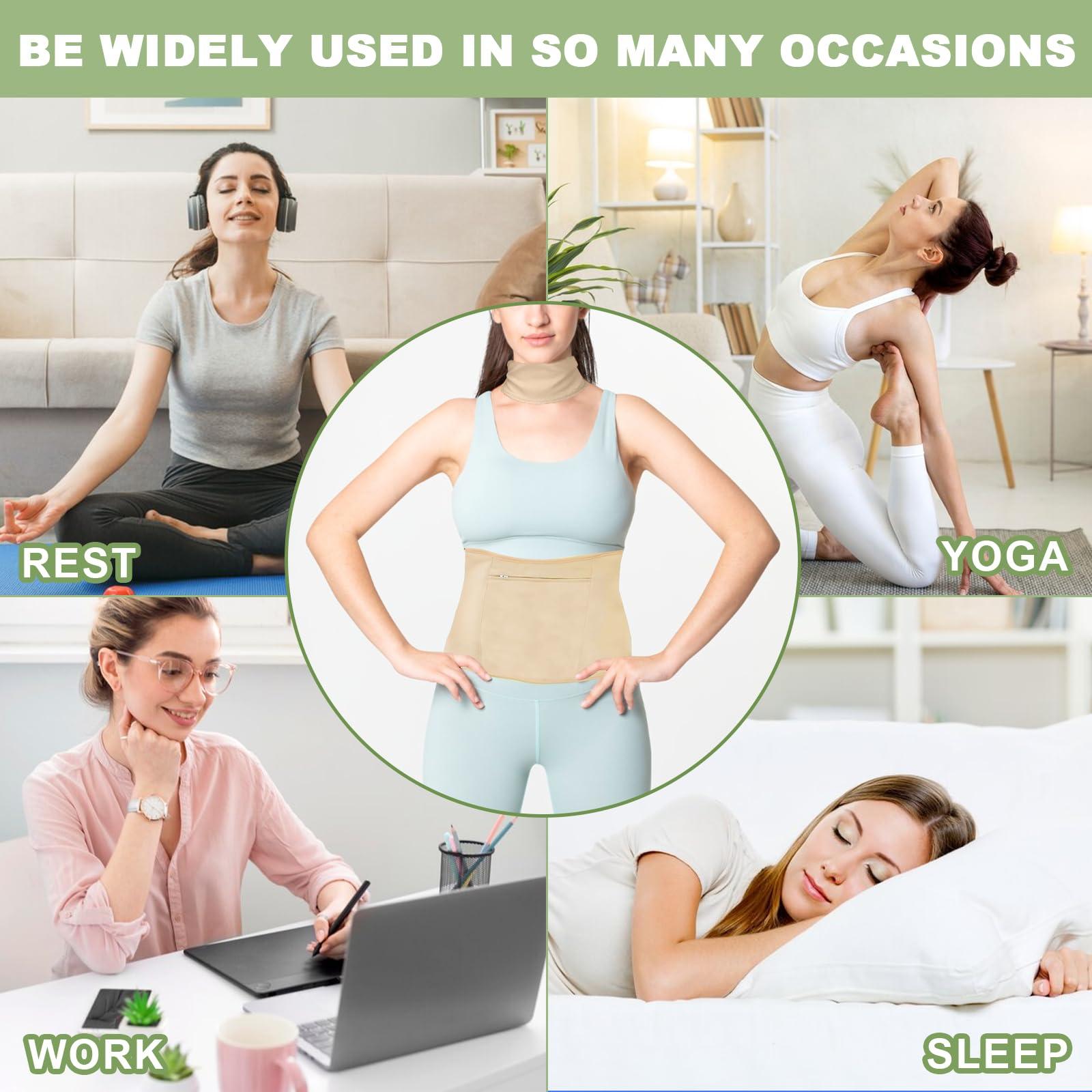 AllWeNeDo Castor Oil Pack Wrap Kit 2 Pack Adjustable Reusable Castor Oil Packs Organic Cotton for Liver Detox Machine Washable Anti Oil Leak(Castor Oil Not Included