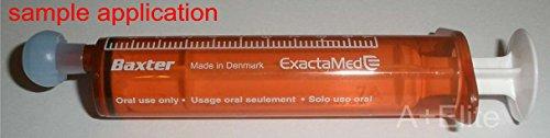 Baxa BAXA ExactaMed Oral Liquid Medication Syringe 10cc/10mL 4/PK Amber Medicine Dose Dispenser with Cap Exacta-Med Baxter Comar Latex Free