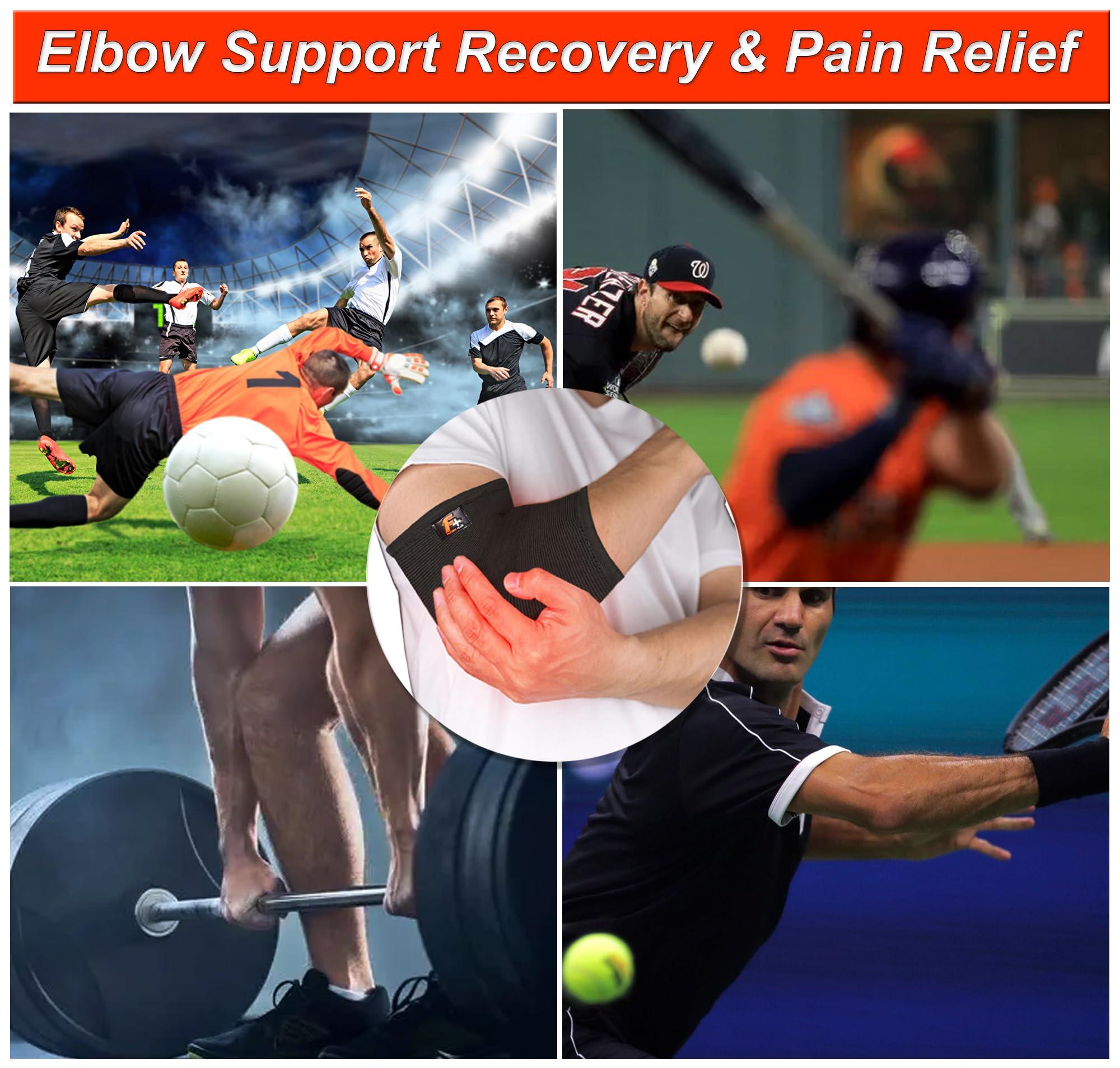 FUTURE PLUS Elbow Support Sleeve Brace | Antislip Elbow Brace Arm Supports for Tennis Elbow, Golfers Elbow, Arthritis, Tendonitis and Joint Pain Relief | Elbow Sleeve For Men\'s and Women(Pair) (XL - 2XL)