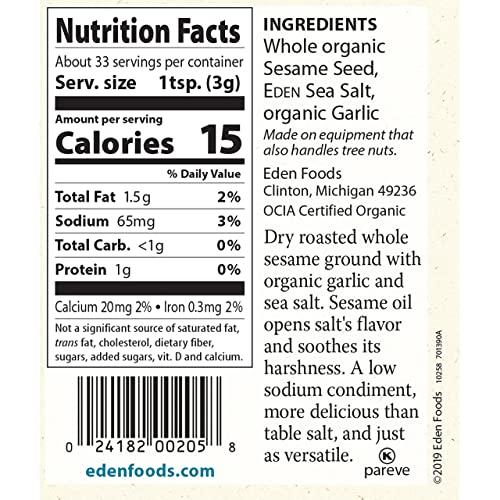 Eden Eden Foods Organic Garlic Gomasio - 3.5 oz