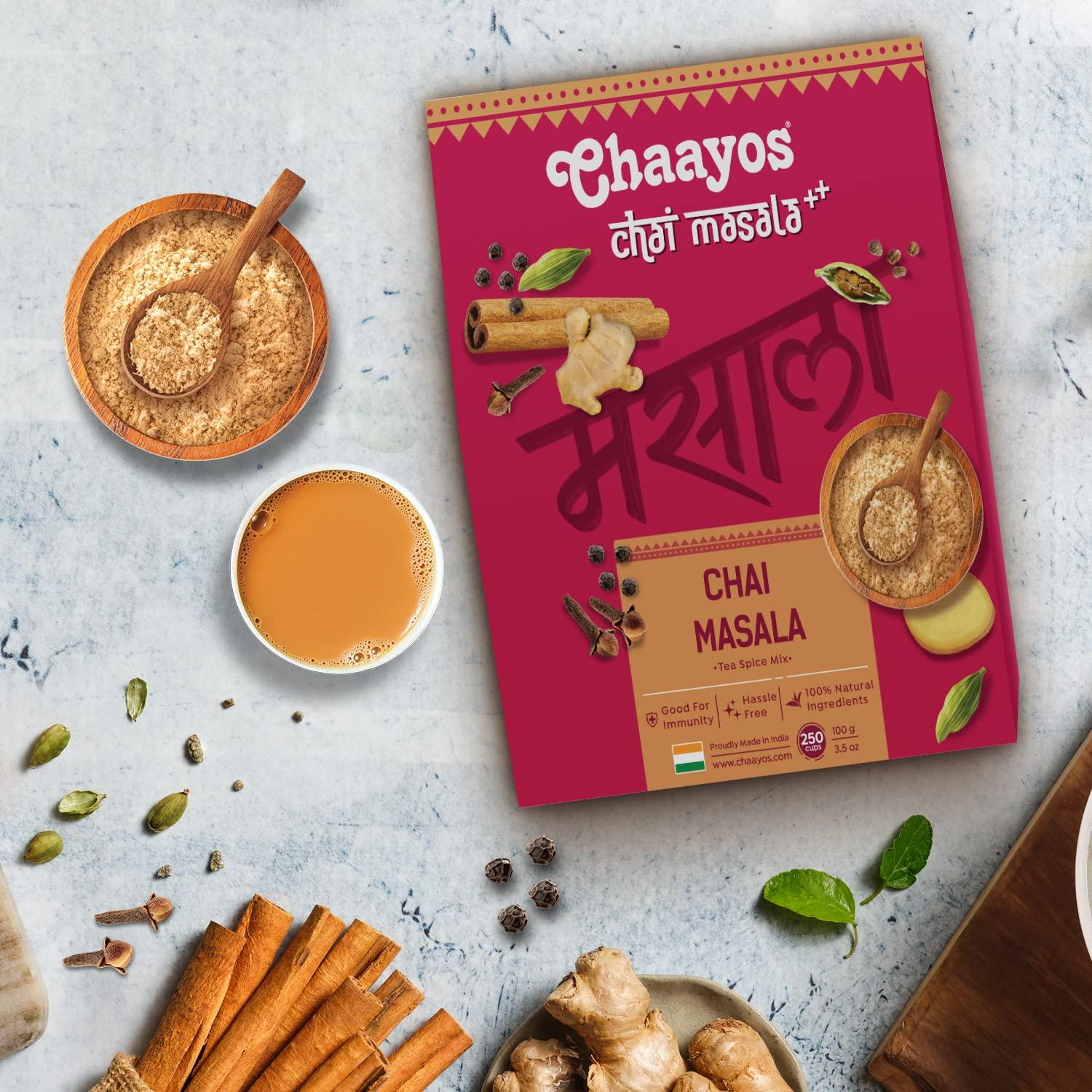 Chaayos Chaayos Chai Masala - Aromatic Tea Masala Powder with 100% Natural Ingredients - 100g [250 Cups]