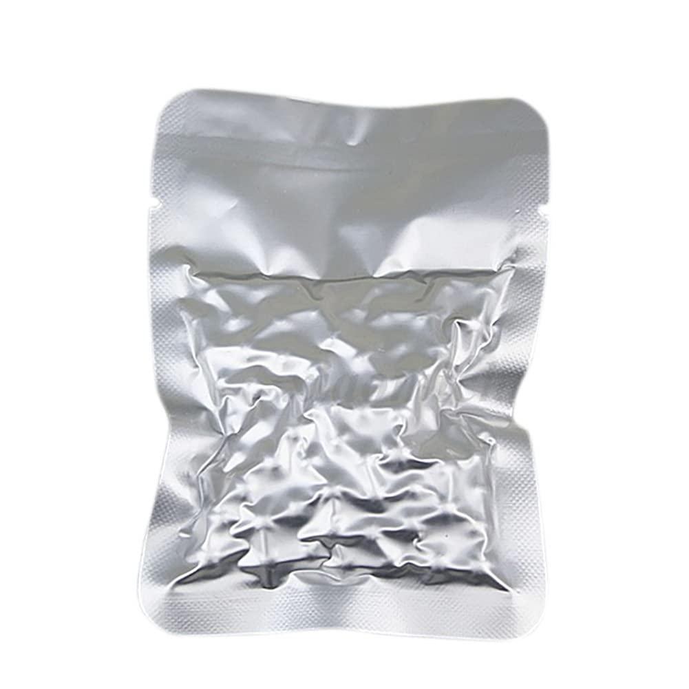 Muka Muka 100 PCS Silver Metallized Flat Pouch, Reusable Food Pouches Bag 0.125 OZ to 20 OZ-0.5oz