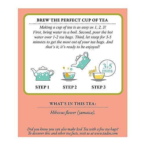 Tadin Herb and Tea Tadin Herb & Tea Co. Hibiscus Herbal Tea. Caffeine Free. 24 Tea Bags. 1.44 oz. Pack of 6