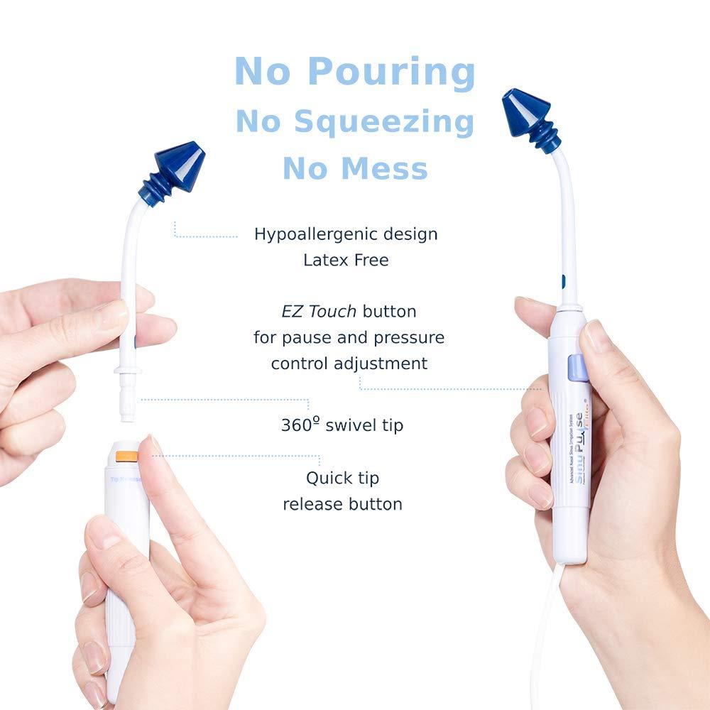 SINU PULSE ELITE SinuPulse Elite Advanced Nasal Irrigation System - Pulsating Sinus Congestion Relief & Sinus Rinse Machine, More Effective Than Neti Pot, Nose Spray or Nasal Wash Bottle, with 90 SinuAir Packets