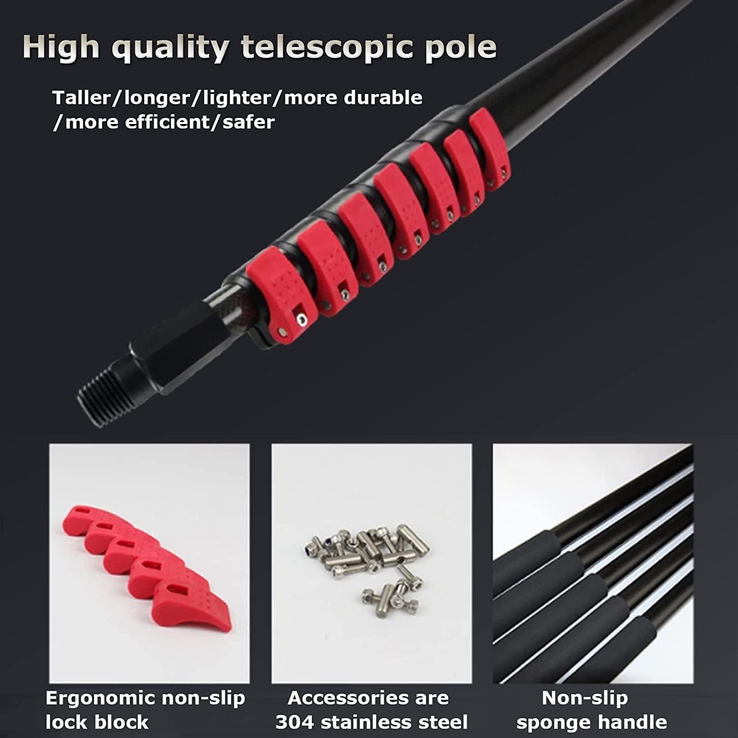 LR.store water fed pole kit window cleaning brush outdoor Telescopic Window Washing Equipment, Cleaning Photovoltaic And Solar Panels, Window Cleaning Pole, Multi Purpose Water Spray Brus (Size : 35FT/10.8M)