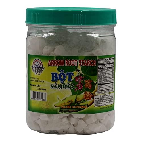 Quang Tri Quang Tri Arrowroot Bot San Day Asian Thickener. Snack Sized Chunks of Crunchy Arrow Root Starch, 14 oz Jar.