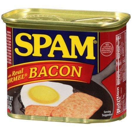 SPAM Spam Luncheon Meat Can, with Real Hormel Bacon, 12 Ounce (2 Count)