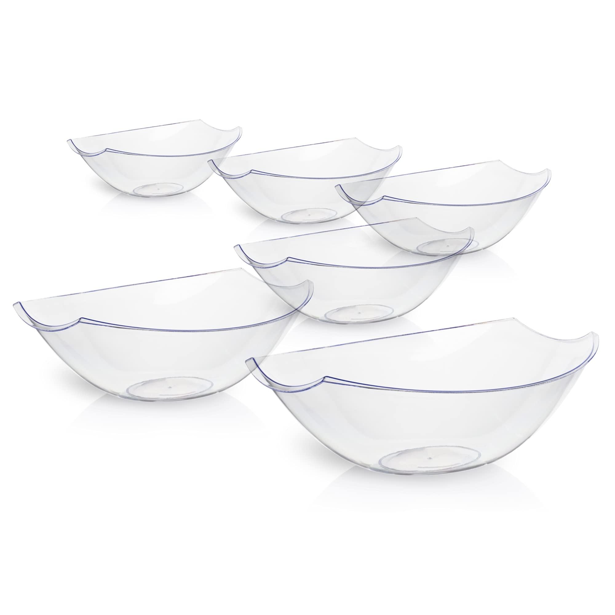 Exquisite Exquisite Pack Of 8 Disposable Plastic Serving Bowls Plastic For Parties Oval | 112 Oz Clear Plastic Bowls For Parties I Disposable Serving Bowls For Salad Bar Buffet | Serving Bowl For Candy & Chips