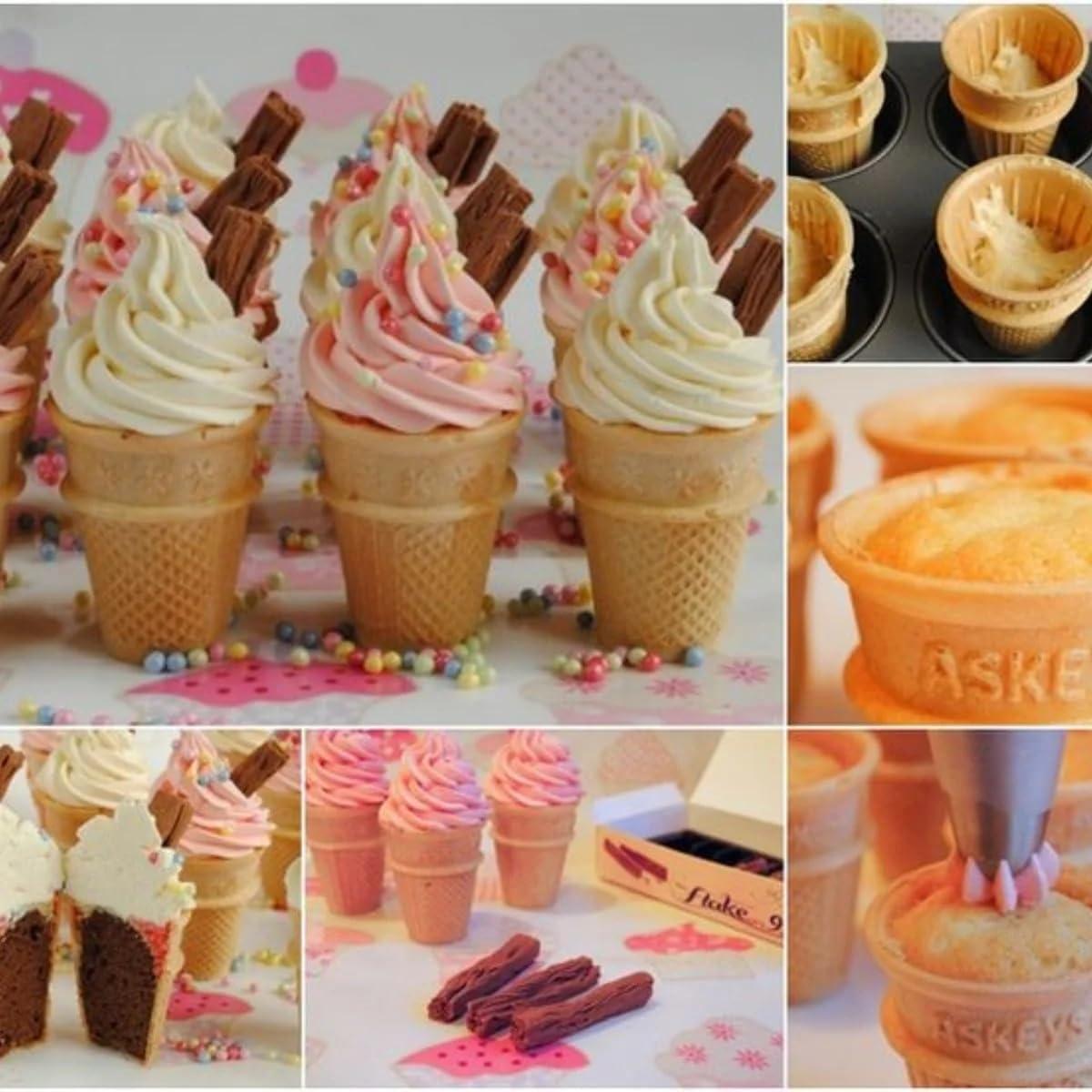Joy Joy Mini Cups Miniature Ice Cream Cones For Kids, Desserts, Cupcake Cones, Cake Pops 42 Count (1 Box/42 cones)