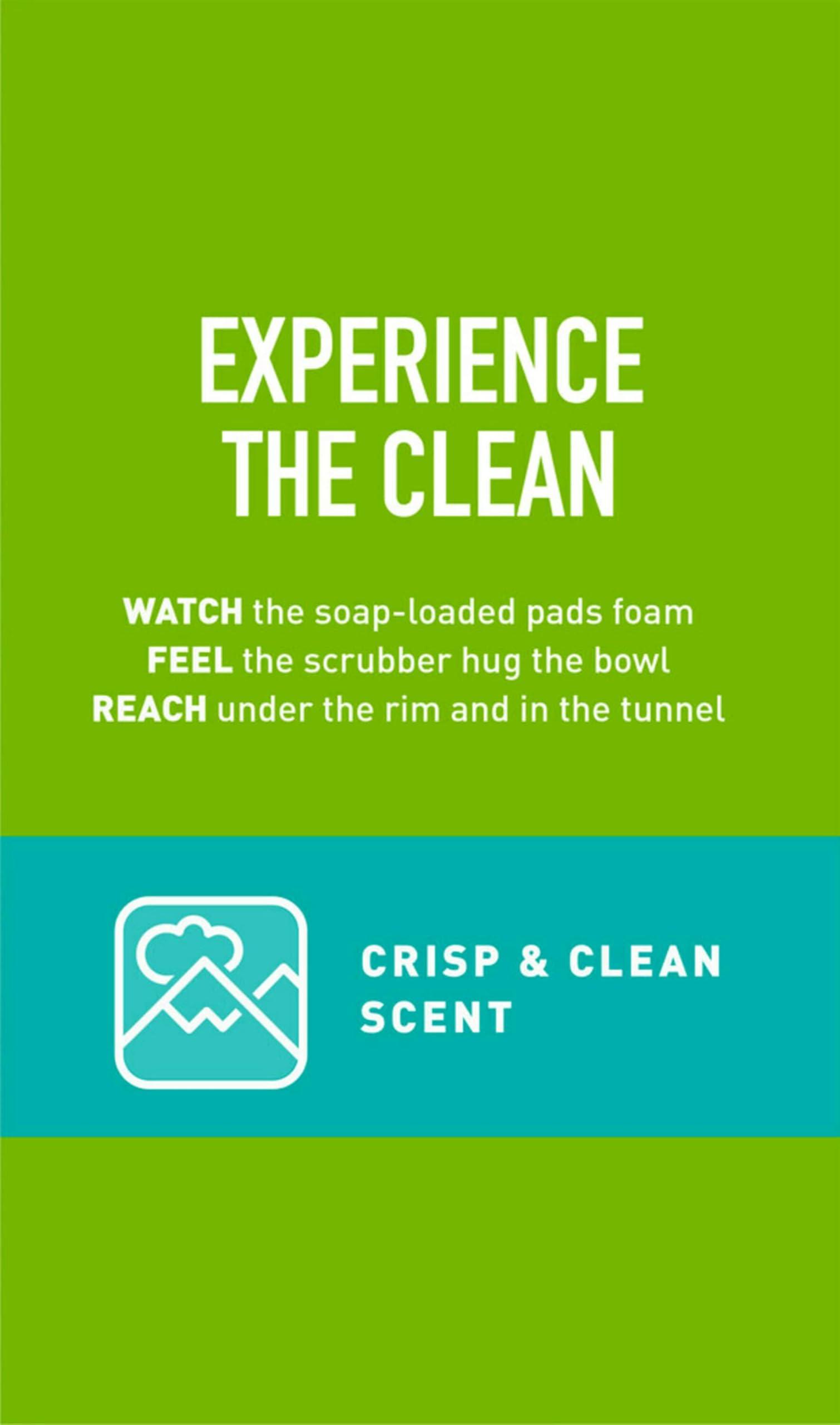 Scotch-Brite Scotch-Brite Power Scour Toilet Cleaning System, Toilet Bowl Cleaner with Disposable Scrub Pad Tablets, Includes 1 Wand, Stand and 5 Scrubbing Pad Refills