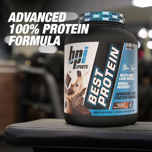 BPI Sports BPI Sports Best Protein  100% Whey Protein Blend  Muscle Growth, Recovery, Meal Replacement  No Maltodextrin, No Fillers  Gluten Free  for Men & Women  Chocolate Brownie  5.1 Pounds