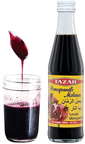 TAZAH Tazah Pomegranate Molasses 10 fl oz - 300ml - No Added Sugar 100% Natural Pure Lebanese Molasses