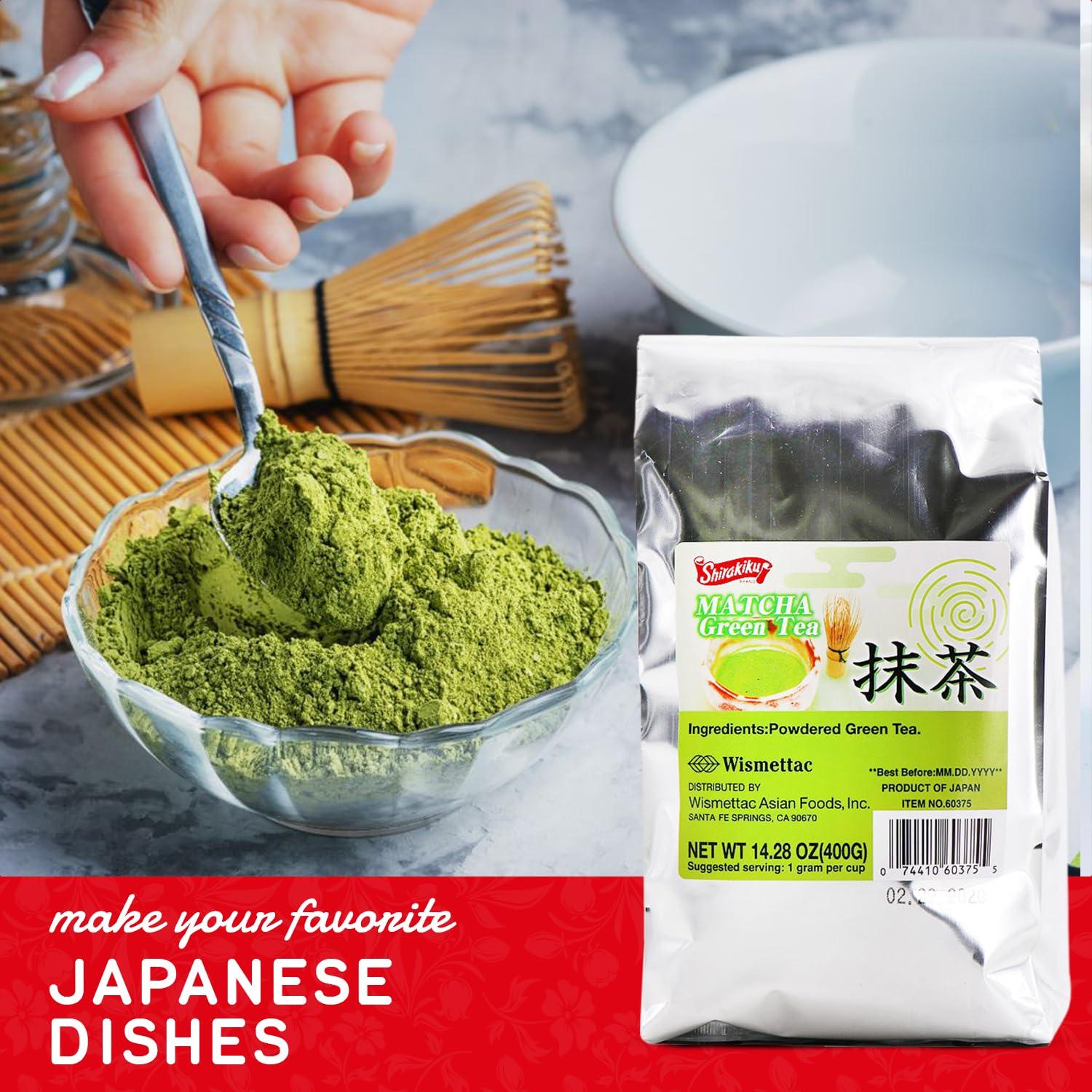 SHIRAKIKU BRAND SHIRAKIKU Matcha Green Tea Powder | Authentic Japanese Matcha for Traditional Teas | Prefect for Asain Lattes, Smoothies, Baked Goods | 14.28 OZ Pack of 1