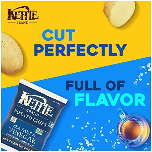 Kettle Brand Kettle Brand Potato Chips, Sea Salt & Vinegar Kettle Chips, Snack Bag, 1.5 Oz (Pack of 24)