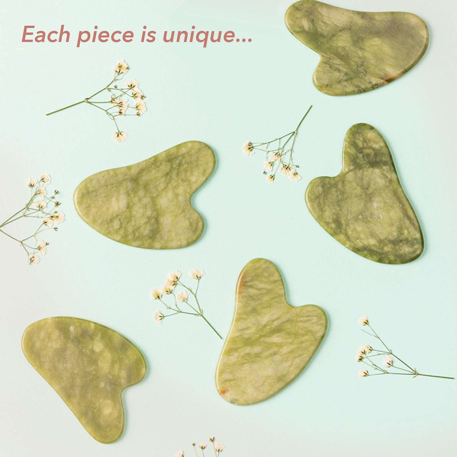 Zoë Ayla Zoe Ayla Gua Sha, Jade, 1 pc - Facial Massager - Firming Gua Sha Facial Tools - Brightens Complexion, Reduces Fine Lines and Wrinkles - Enhances Serum, Moisturizer and Facial Oil Absorption