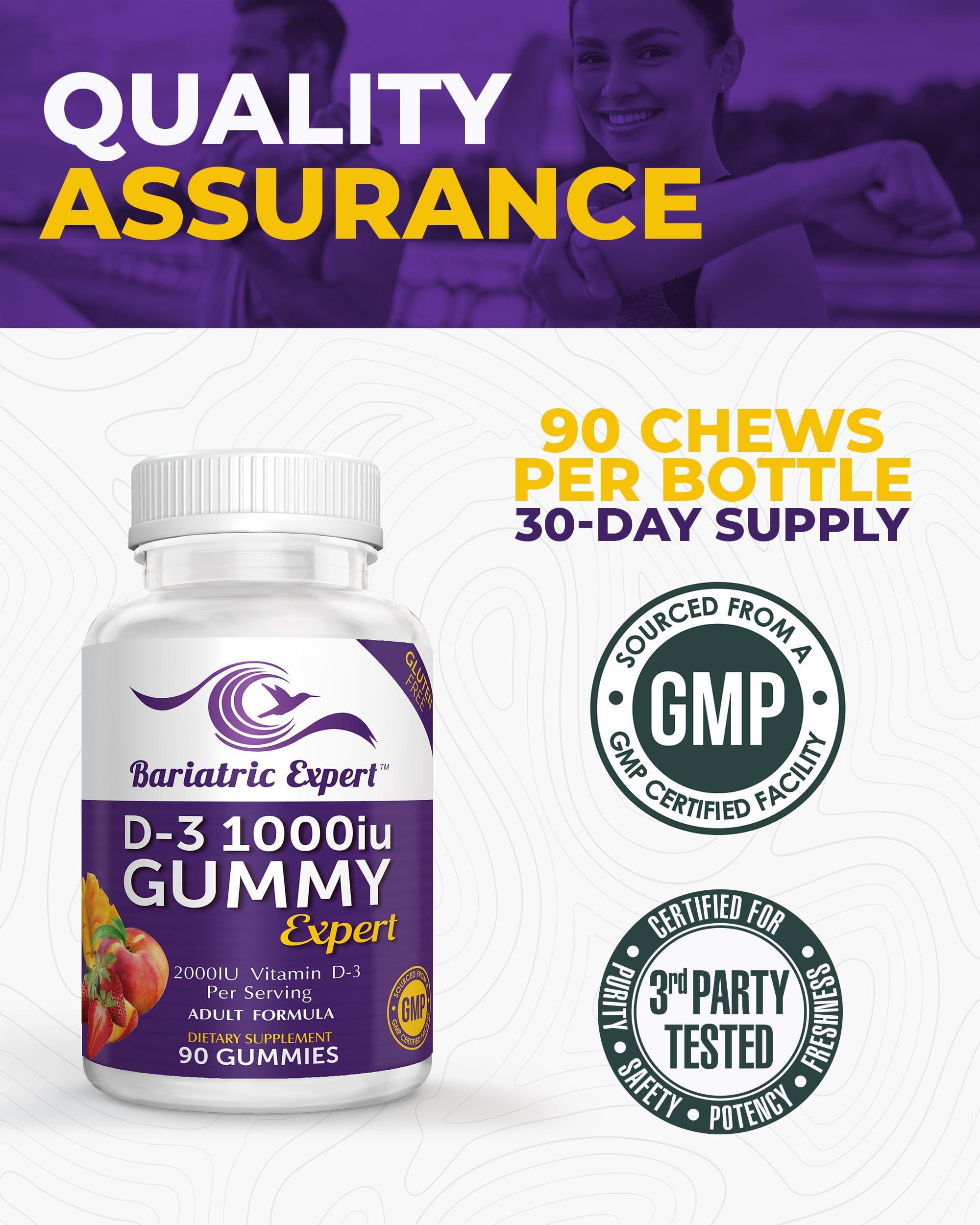 Bariatric Food Expert Bariatric Expert D3 Vitamin Fast-Melting Dietary Supplement for Adults Post Bariatric Surgery, 90 Count