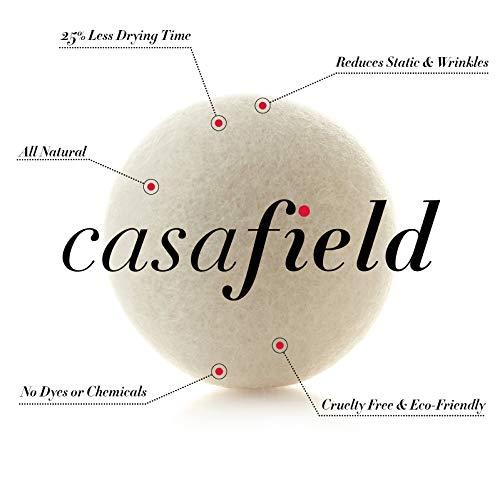 Casafield Casafield Wool Dryer Balls Set of 6, Extra Large Organic Handmade 100% New Zealand Wool, Natural Laundry Fabric Softener