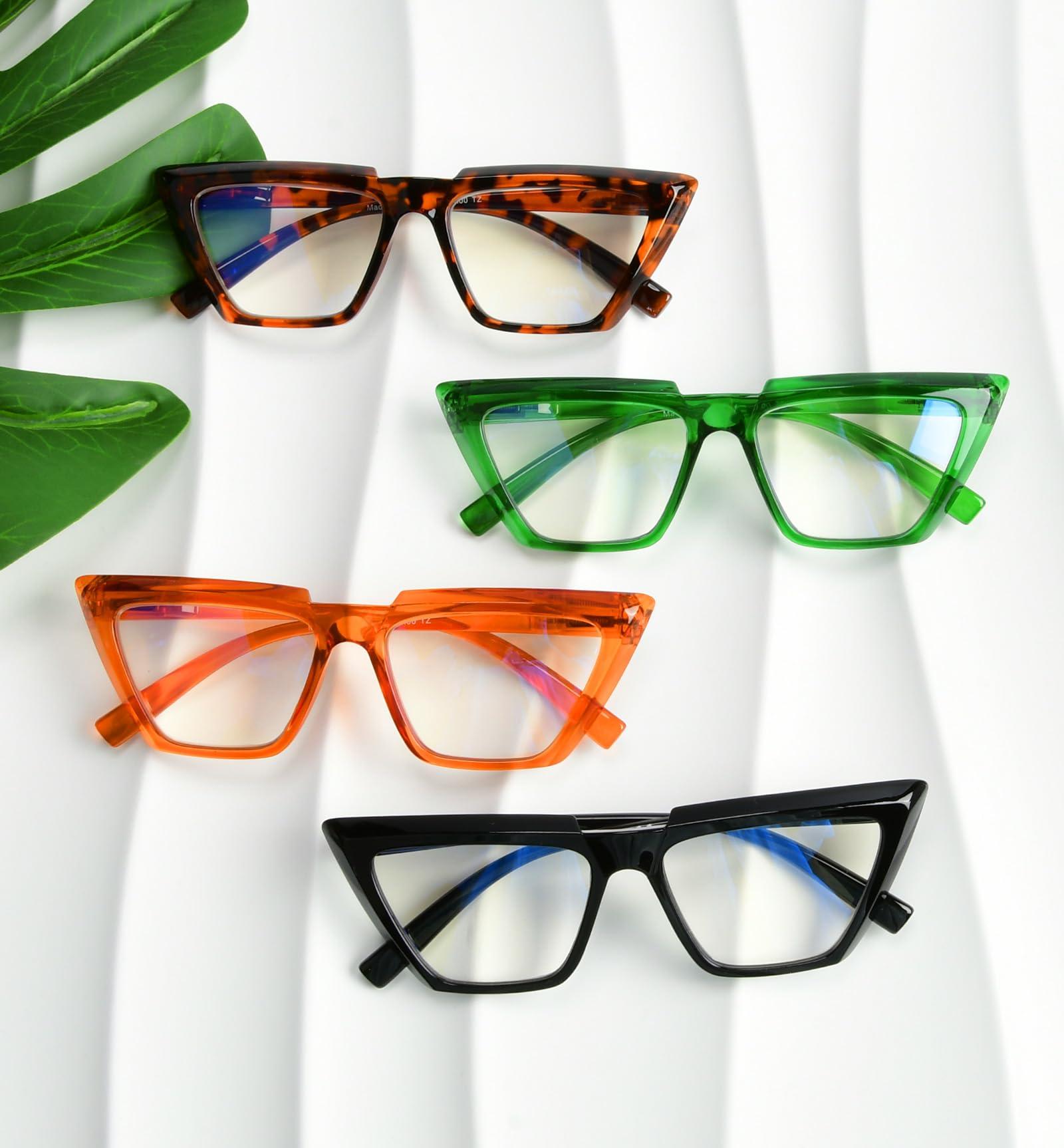 Eyekepper Eyekepper 4-Pack Progressive Multifocus Reading Glasses Blue Light Blocking No Line Multifocal Readers Cat Eye +1.25