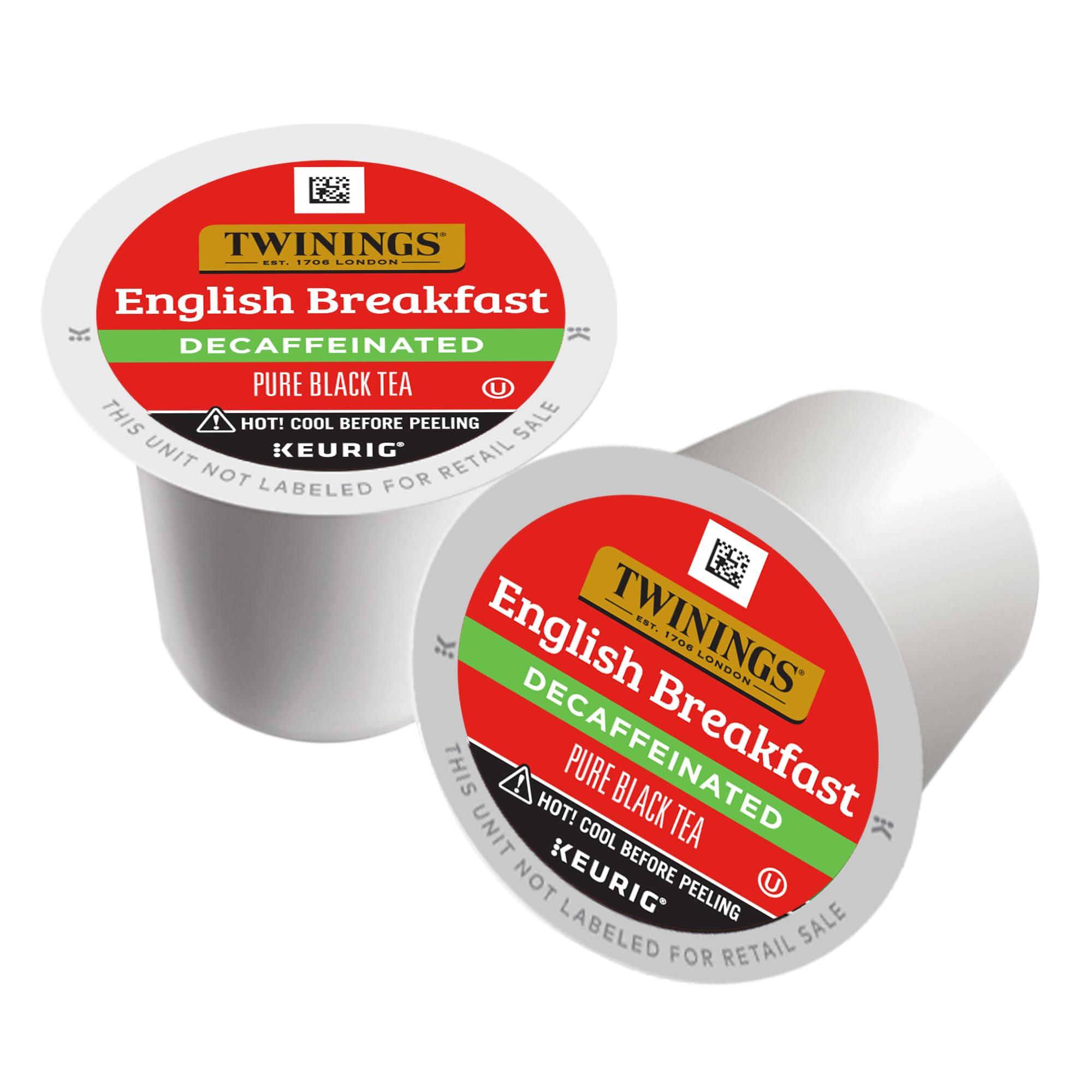Twinings Twinings Decaffeinated English Breakfast Black Tea K-Cup Pods for Keurig, 24 Count (Pack of 1), Smooth, Flavourful, Robust, Enjoy Hot or Iced | Packaging May Vary