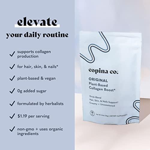 Copina Co. Copina Co Original Vegan Collagen Booster Creamer Mix: Plant Based Collagen Support Smoothie Drink Vegan Creamy Blend | Original Flavor | 3 Bags - 25 Servings per Bag
