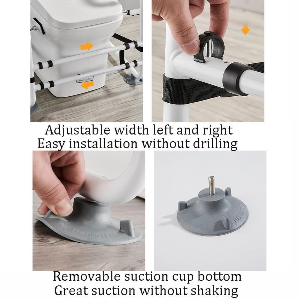 SOBOUR Compact Assist Toilet Safety Rails,Toilet Safety Frames & Rails for Elderly,Medical Bathroom Assist,Padded Armrest,No Punching Support Frame