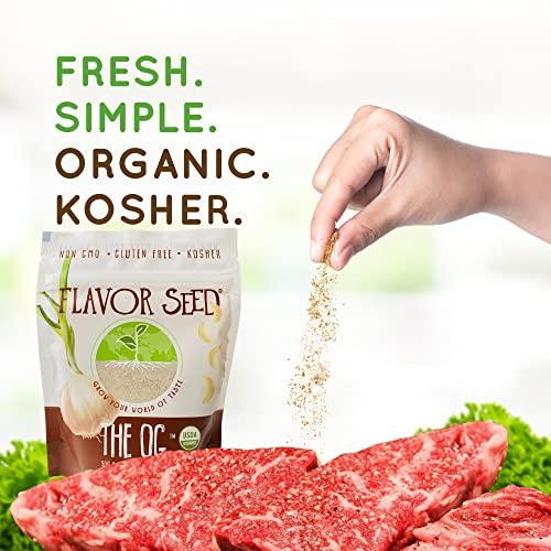 Flavor Seed Flavor Seed The OG Organic Salt Pepper Garlic Seasoning Mix. Organic Popcorn Seasoning. Seasonings and Spices for Cooking. Plant Based, Preservative Free, Non GMO, Keto, Paleo, Gluten Free, Kosher, Dairy Free, Vegan Spice Blend. Resealable 5 oz Pouch