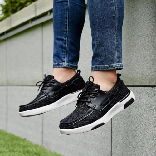 OrthoComfoot Men\'s Orthopedic Slip-On Loafers Walking Shoes: Cute Plantar Fasciitis Shoes for Foot and Heel Pain Relief, Stability Supportive Genuine Leather Shoes for High Arch Black Size 13.5