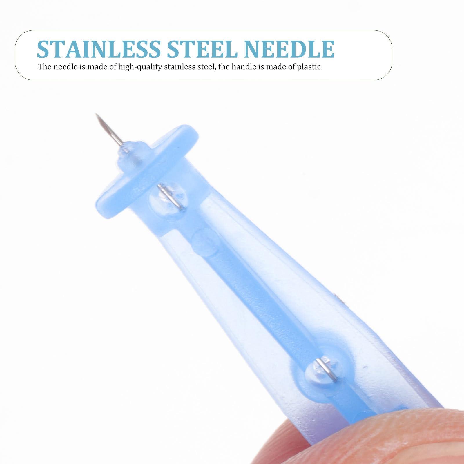 Healifty Lancets for Blood Testing, 200pcs Safety Lancets 30G Lancet Pen Tip Needle Bloodletting Pens Blood Sample Lancets for Blood Glucose Testing, Sky- Blue