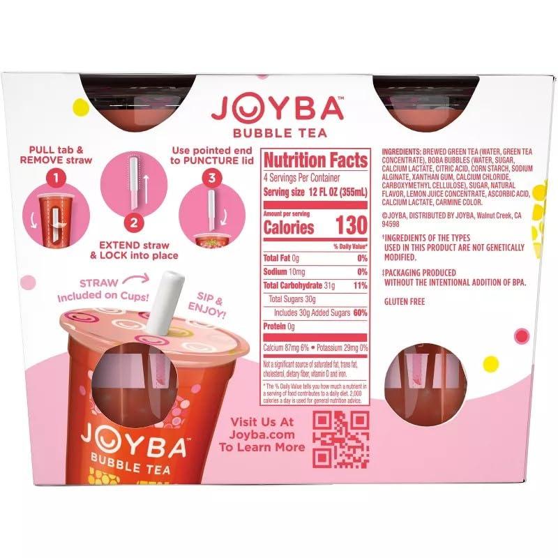 BEN & JANE Joyba Bubble Tea Strawberry Lemonade Green Tea Pack of 4