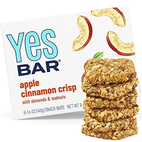 The YES Bar The YES Bar Apple Cinnamon Crisp – Plant Based Protein, Decadent Snack Bar – Vegan, Paleo, Gluten Free, Dairy Free, Low Sugar, Healthy Snack, Breakfast, Low Carb, Keto Friendly (Pack of 6)