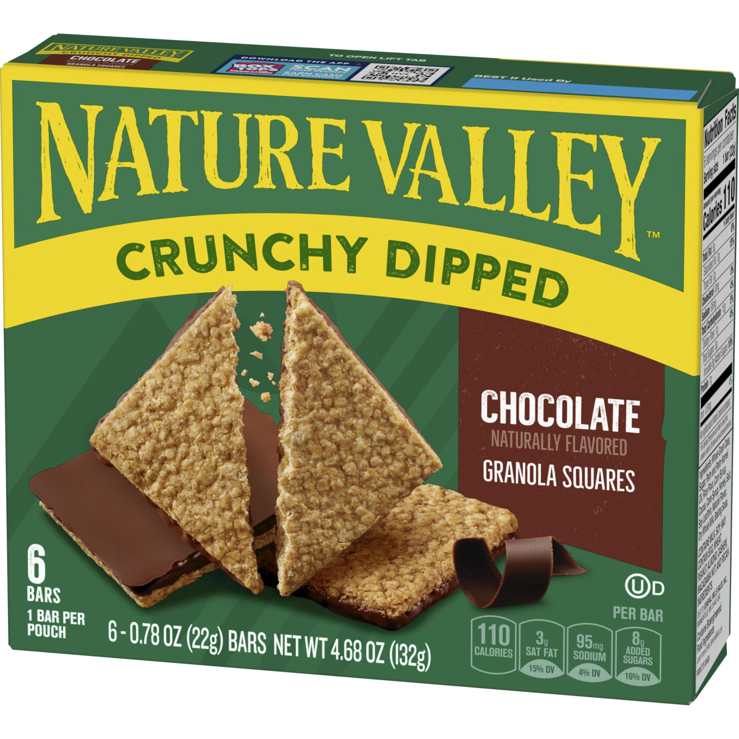 Nature Valley Nature Valley Crunchy Dipped Granola Squares, Oats and Chocolate, 6 ct, 4.68 OZ
