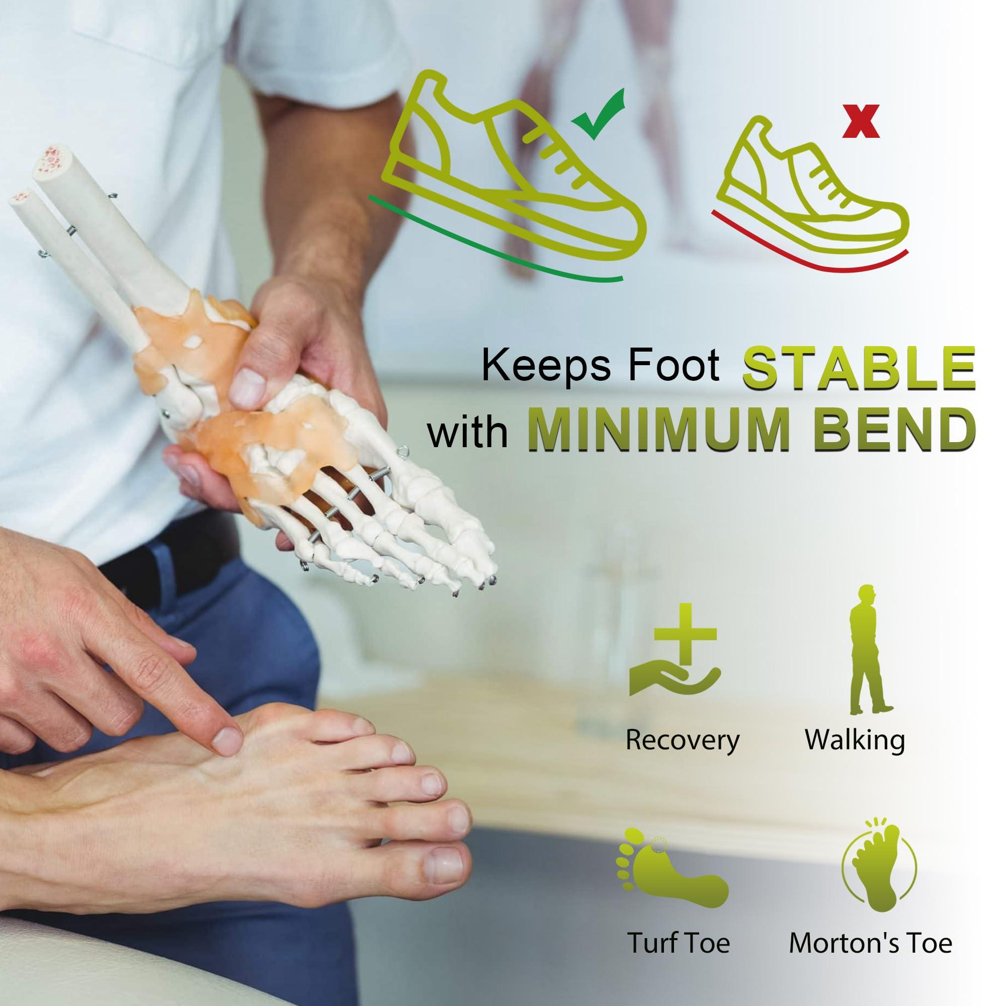 UBARONY Morton\'s Extension Orthotic, Carbon Fiber Insole(1 Pair), Turf Toe Plate Rigid Shoe Insert for Morton\'s Toe, Turf Toe, Arthritis, Hallux Rigidus, Broken Big Toe, Alternative to Turf Toe Brace,265mm