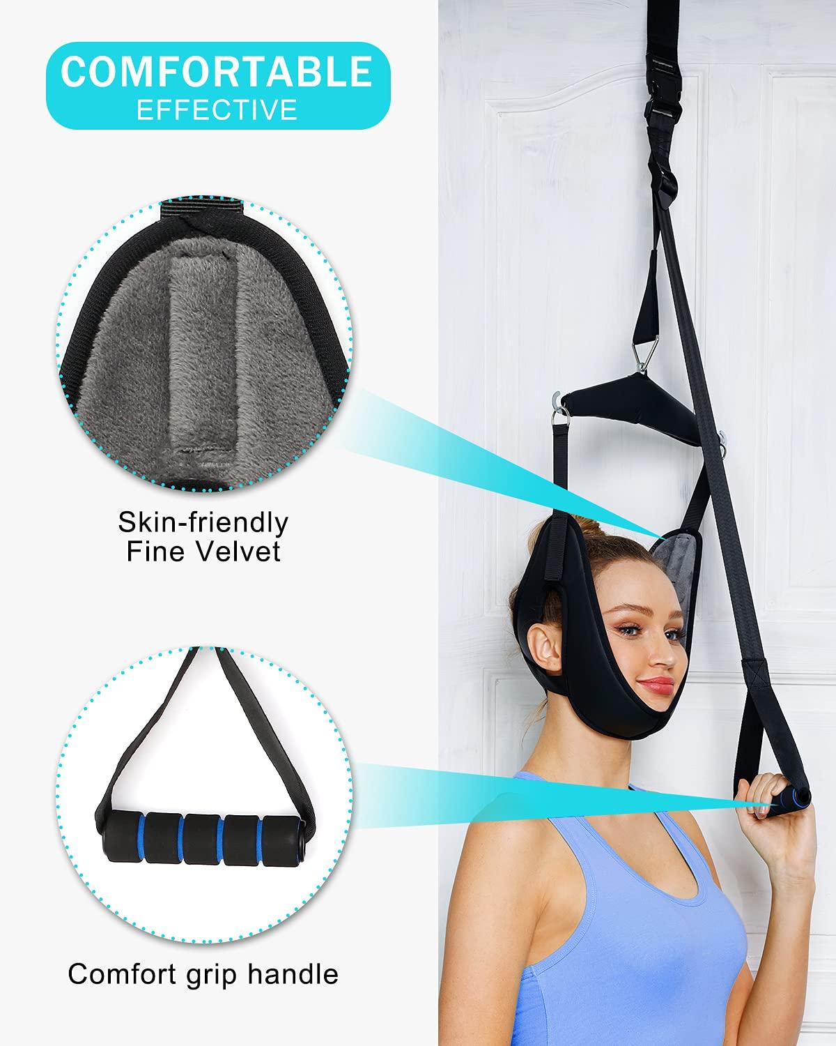 comness comness Cervical Neck Traction Device Over Door for Home Use, Portable Neck Stretcher Hammock for Neck Pain Relief, Physical Therapy AIDS for Neck Decompressor.