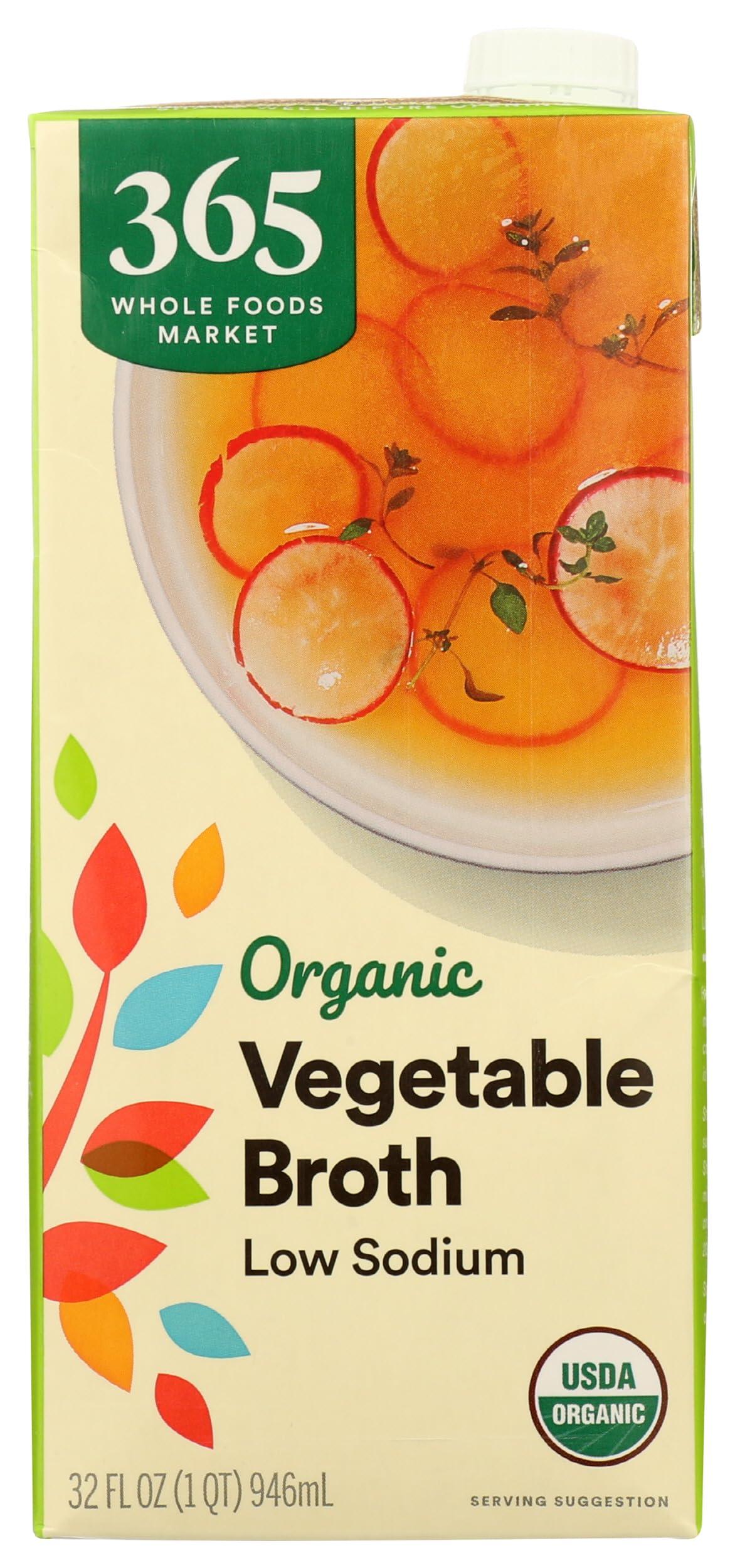 365 by Whole Foods Market 365 by Whole Foods Market, Organic Low Sodium Vegetable Broth, 32 Fl Oz