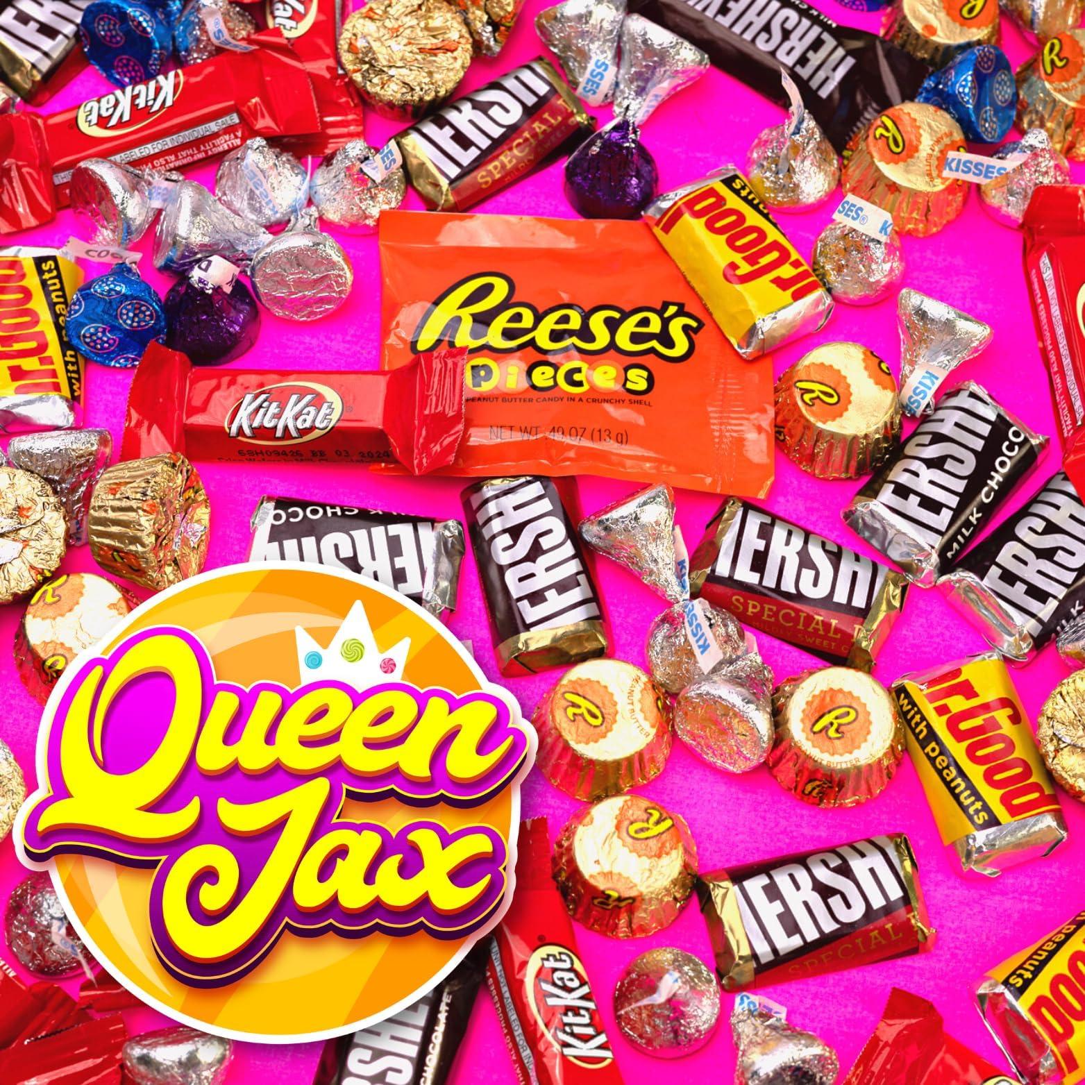 Queen Jax Hershey Chocolate Candy Variety Pack- 10 Lb - Dark Chocolate & Milk Chocolate - Hershey Kisses, Reese, Kitkat + More! - Halloween Candy Bulk - Chocolate Bar, Chocolate Bulk Candy Individually Wrapped