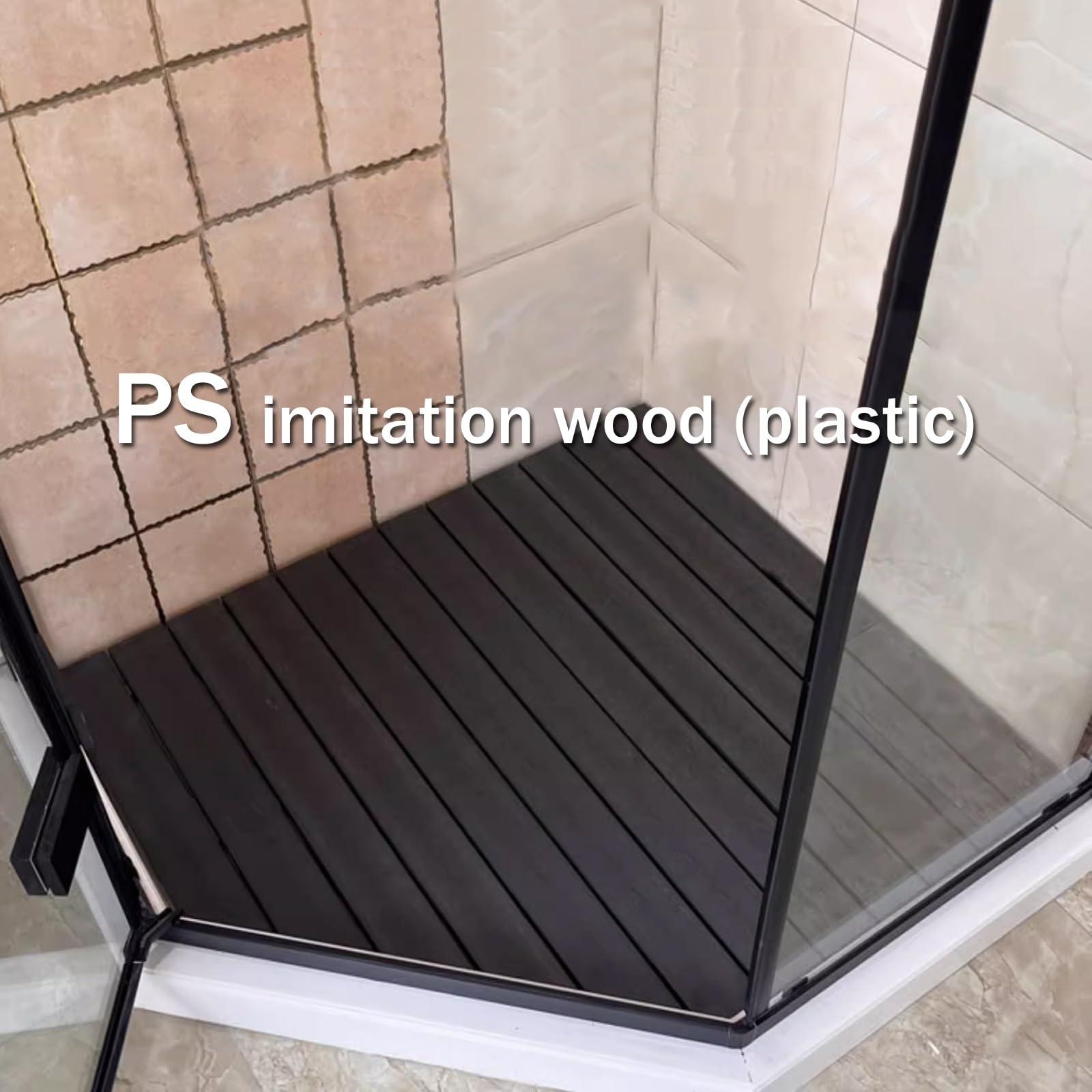 QWEASDF QWEASDF Wooden Floor Mat for Bathroom,Wood Duck Board Rectangular Bath Mat Non-Slip | Heavy Duty, Shower Mat for Indoor OutdoorImitation Wood (PS)Hygienic, Moisture-Proof(A,W75xL100cm/W30xL39in)